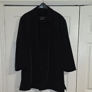 Calvin Klein Elegant Black Trench Coat With Removable Liner